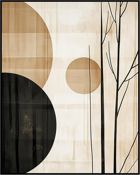 Posterizer 1 pcs-minimalist, geometric design-gold and black 5-Abstract & Modern Art-Gift for Men Women Teens-Chic Home Decor- unframed wall art...